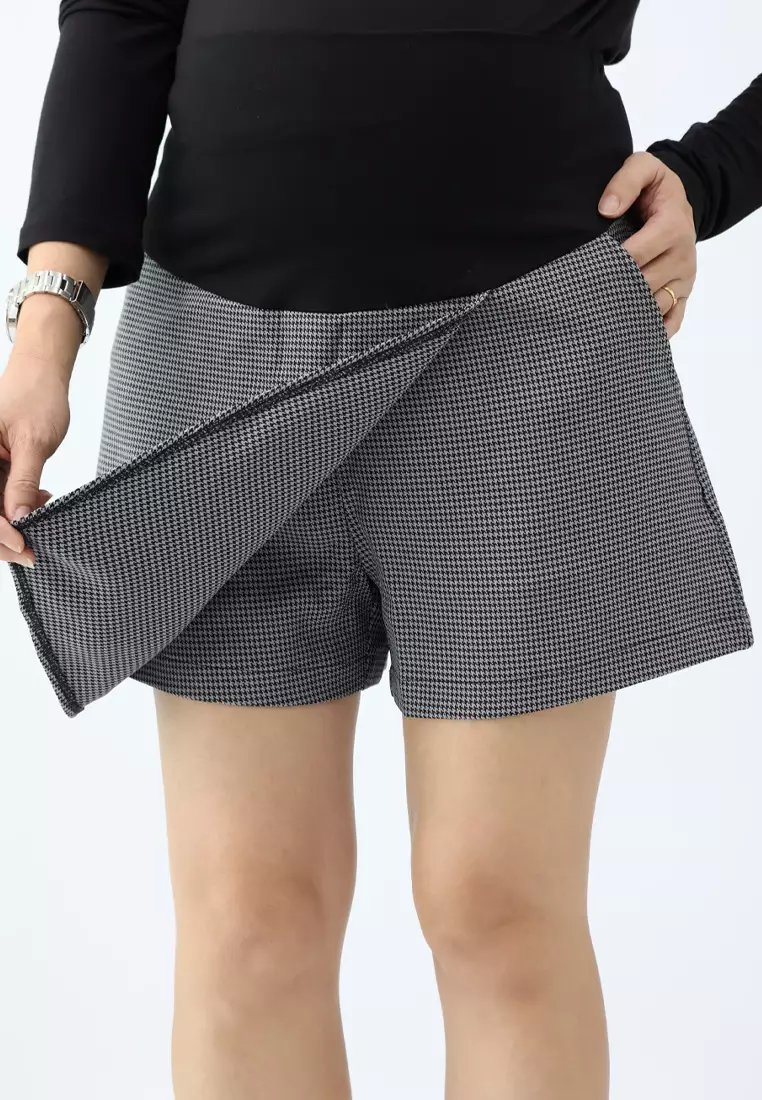 9months Maternity Grey Full Panel Maternity Skorts