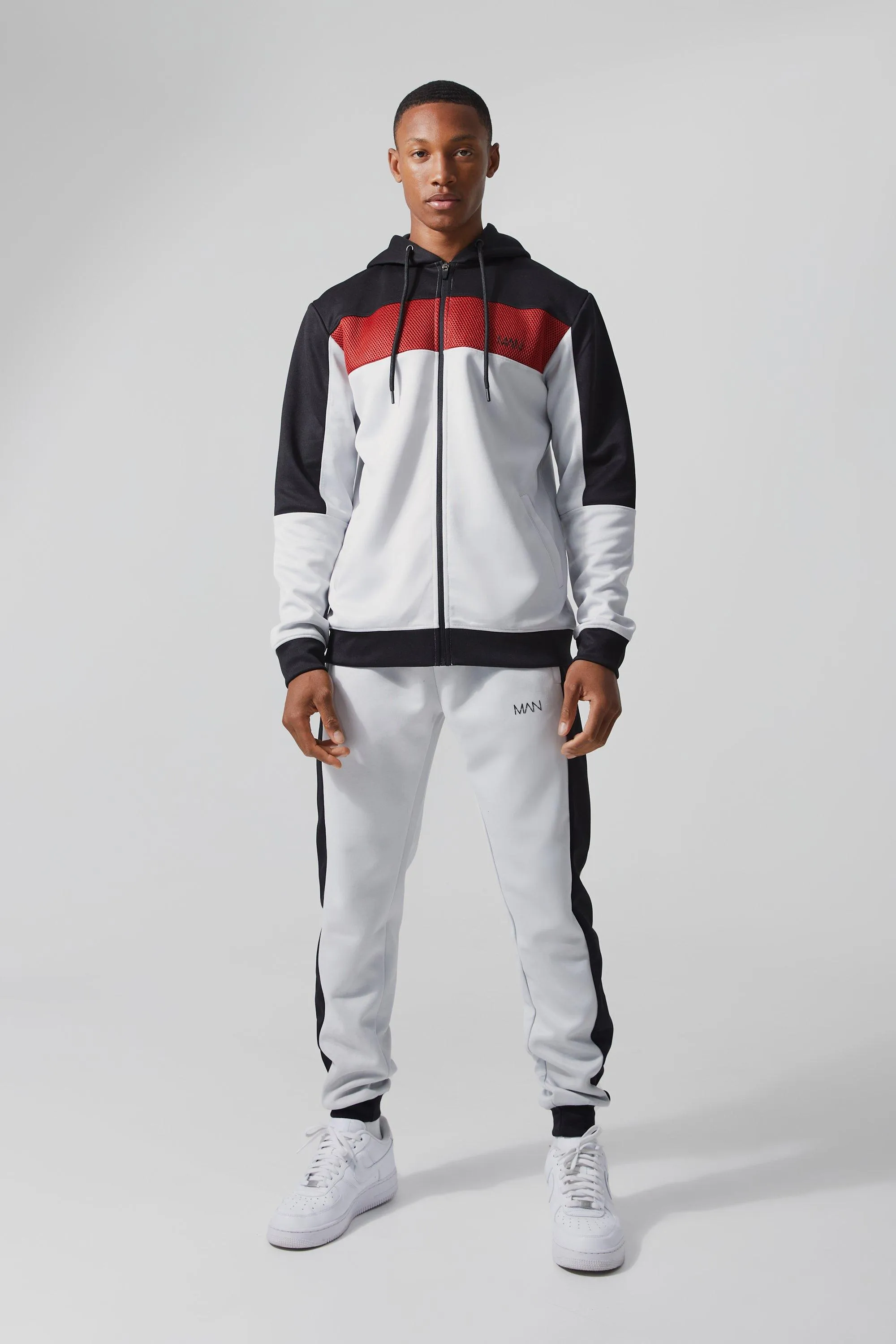 Active Mesh Panel Zip Through Tracksuit