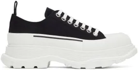 Alexander McQueen Black & White Low Tread Slick Sneakers