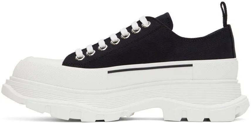 Alexander McQueen Black & White Low Tread Slick Sneakers