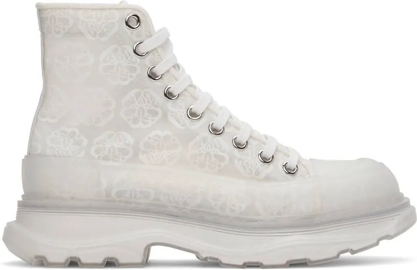 Alexander McQueen Off-White Print Tread Slick High Sneakers