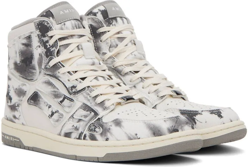 AMIRI Gray Tie Dye Skel Top Hi Sneakers