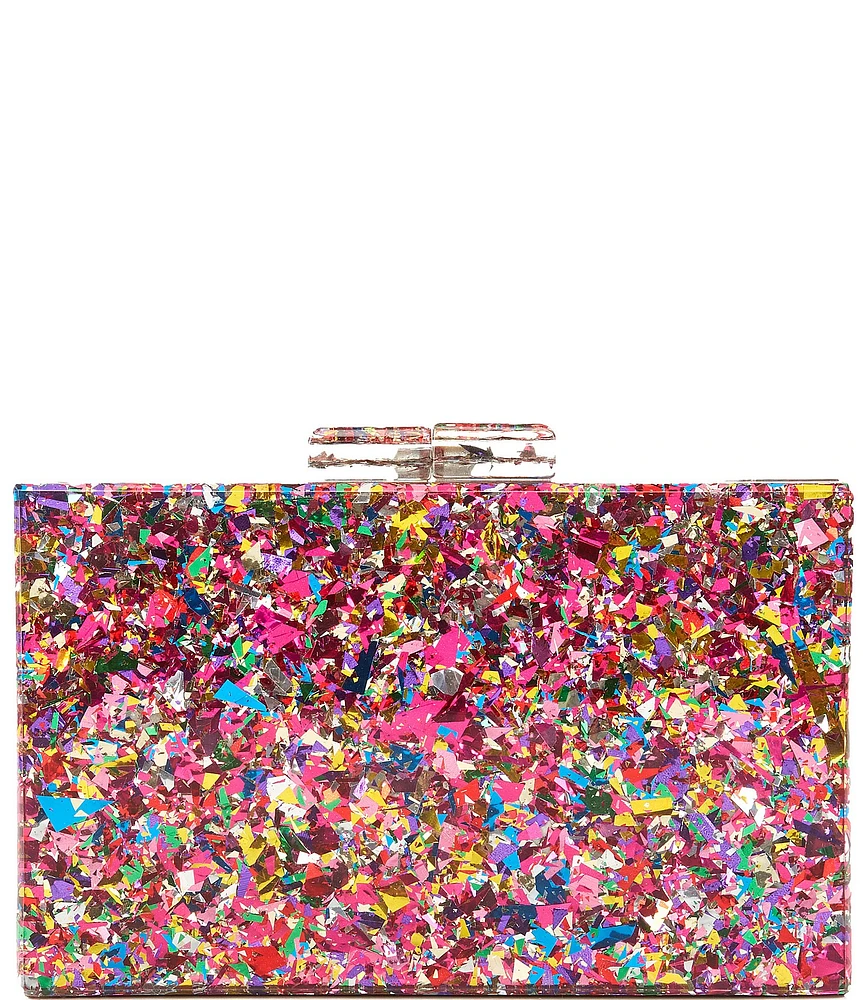 Antonio Melani Glitter Acrylic Minaudiere Clutch