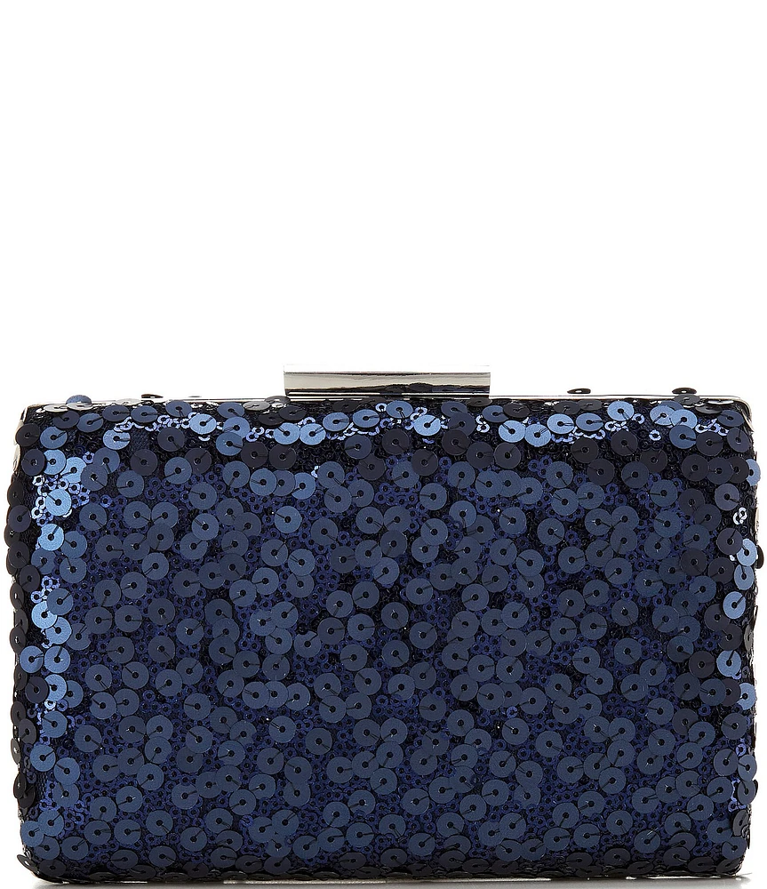 Antonio Melani Matte Sequin Minaudiere Clutch