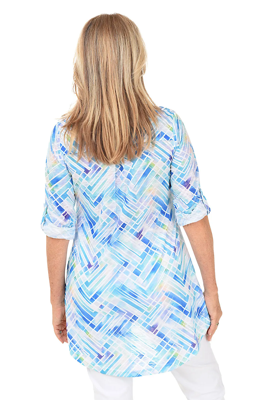 Argyle Button-Front Tunic