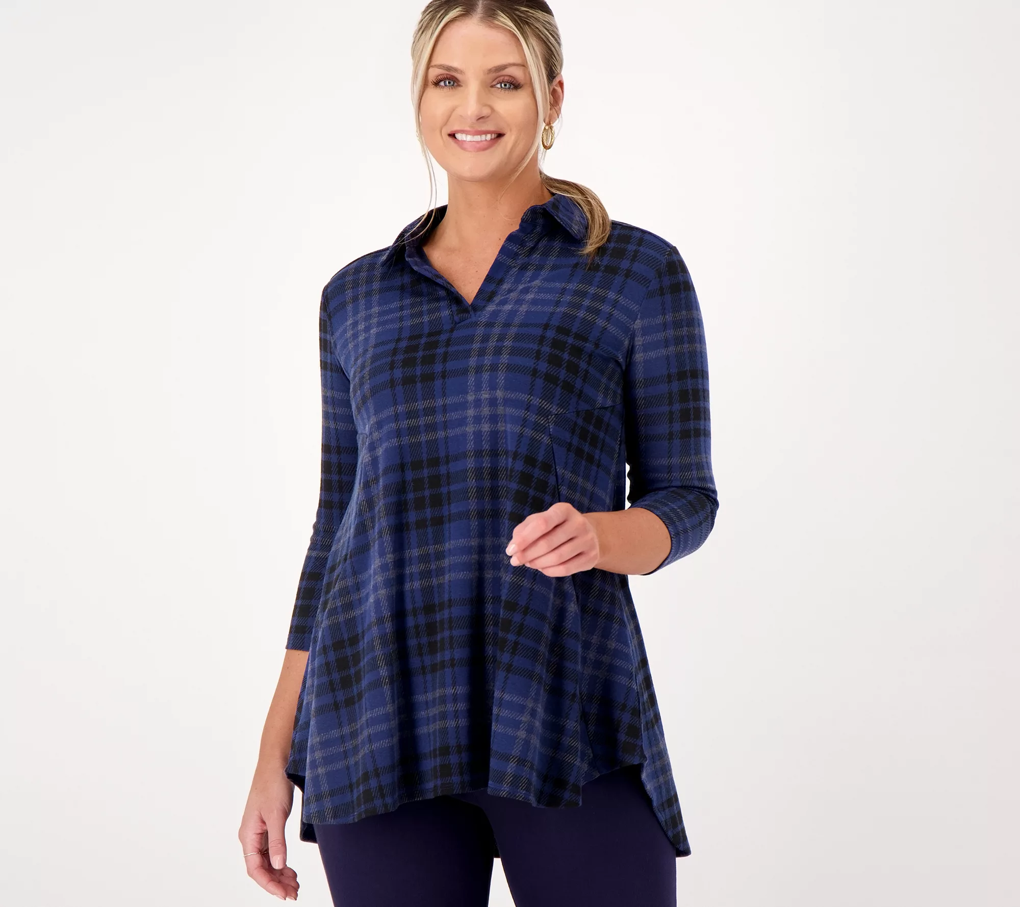 Attitudes by Renee Petite Jacquard Tunic w/ Pockets