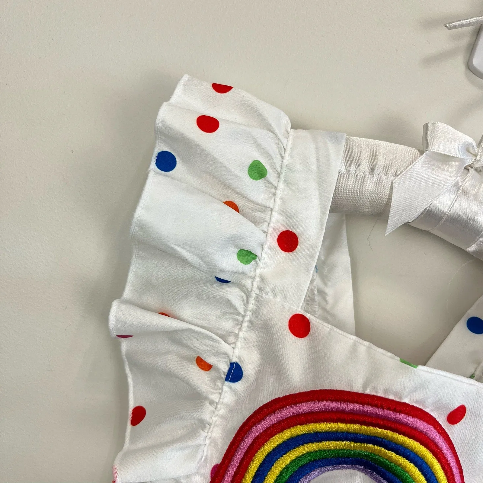 Baby Girl Rainbow Polka Dot Ruffle Romper 70 cm