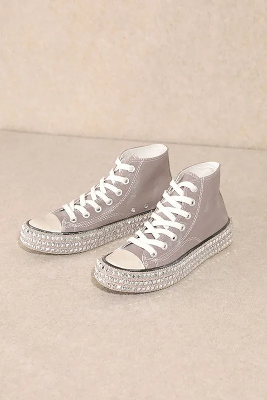 CHANTEL HIGH TOP STUDS SNEAKERS