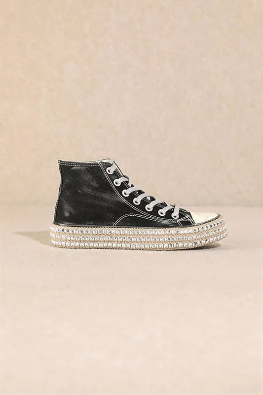 CHANTEL HIGH TOP STUDS SNEAKERS