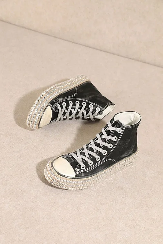 CHANTEL HIGH TOP STUDS SNEAKERS