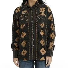 Cinch Women’s Southwestern Print Polar Fleece Shacket