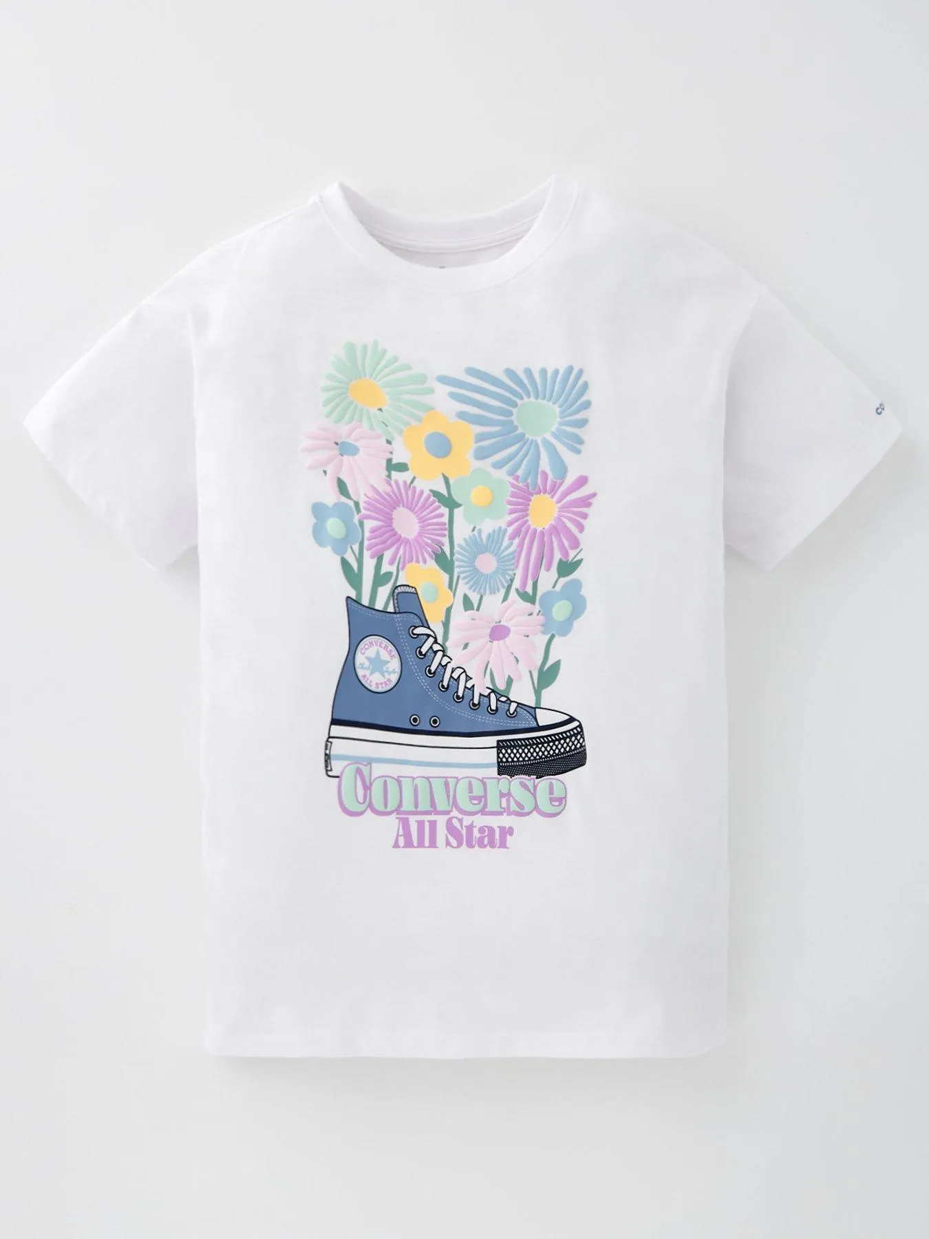 Converse Junior Girls Boyfriend Graphic T-shirt - White