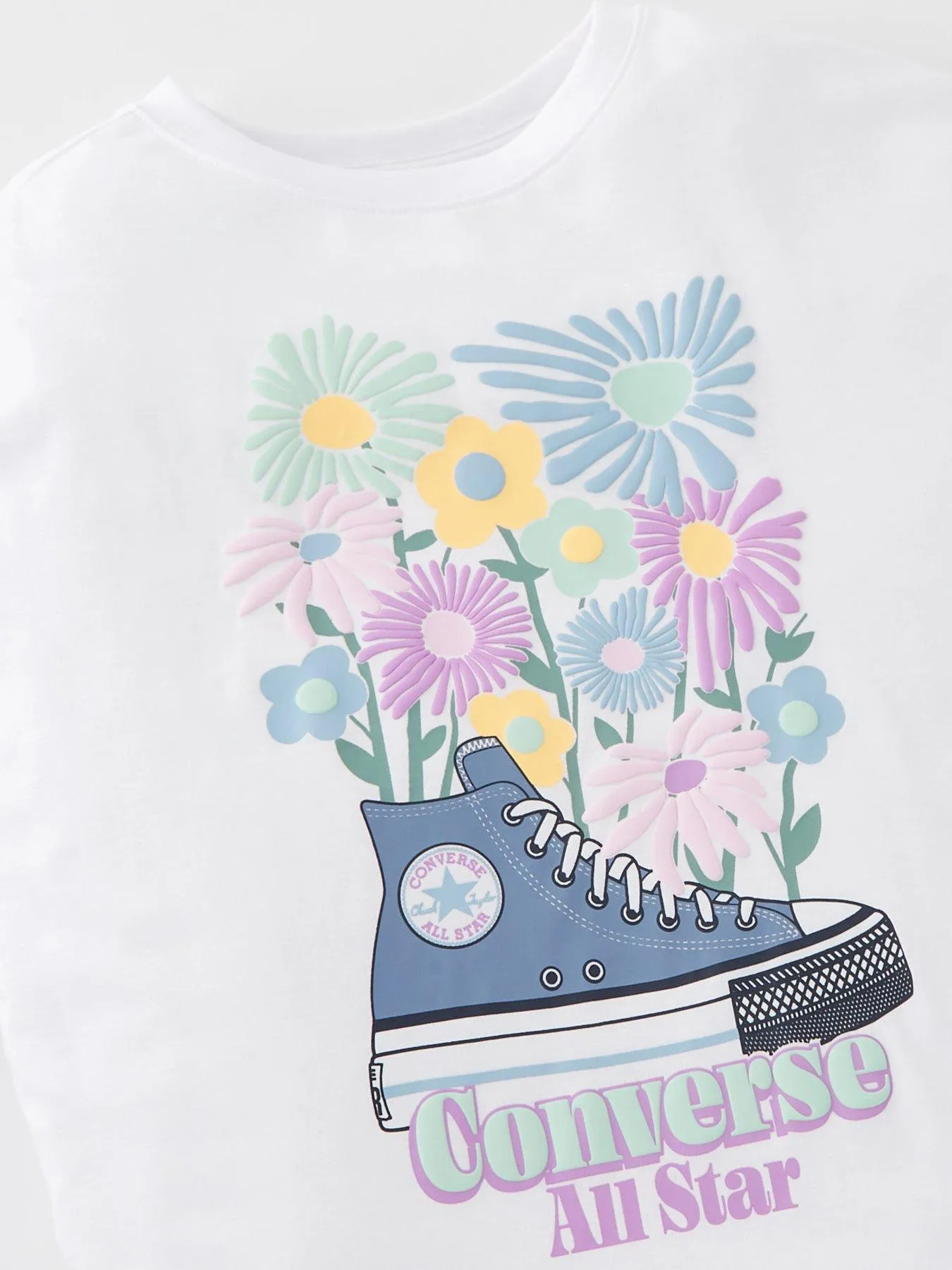 Converse Junior Girls Boyfriend Graphic T-shirt - White