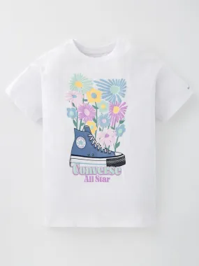 Converse Junior Girls Boyfriend Graphic T-shirt - White