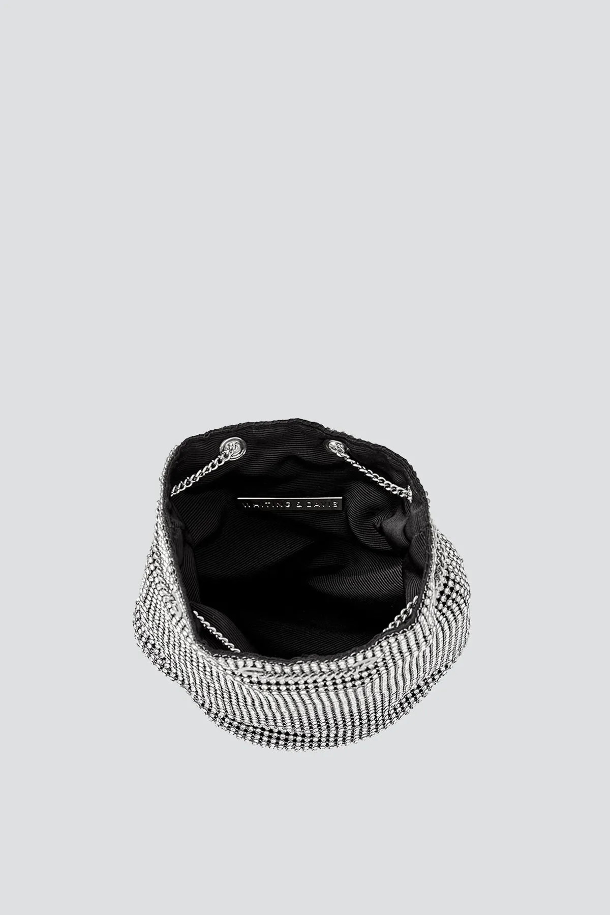 Crystal Bucket Bag - Black/White