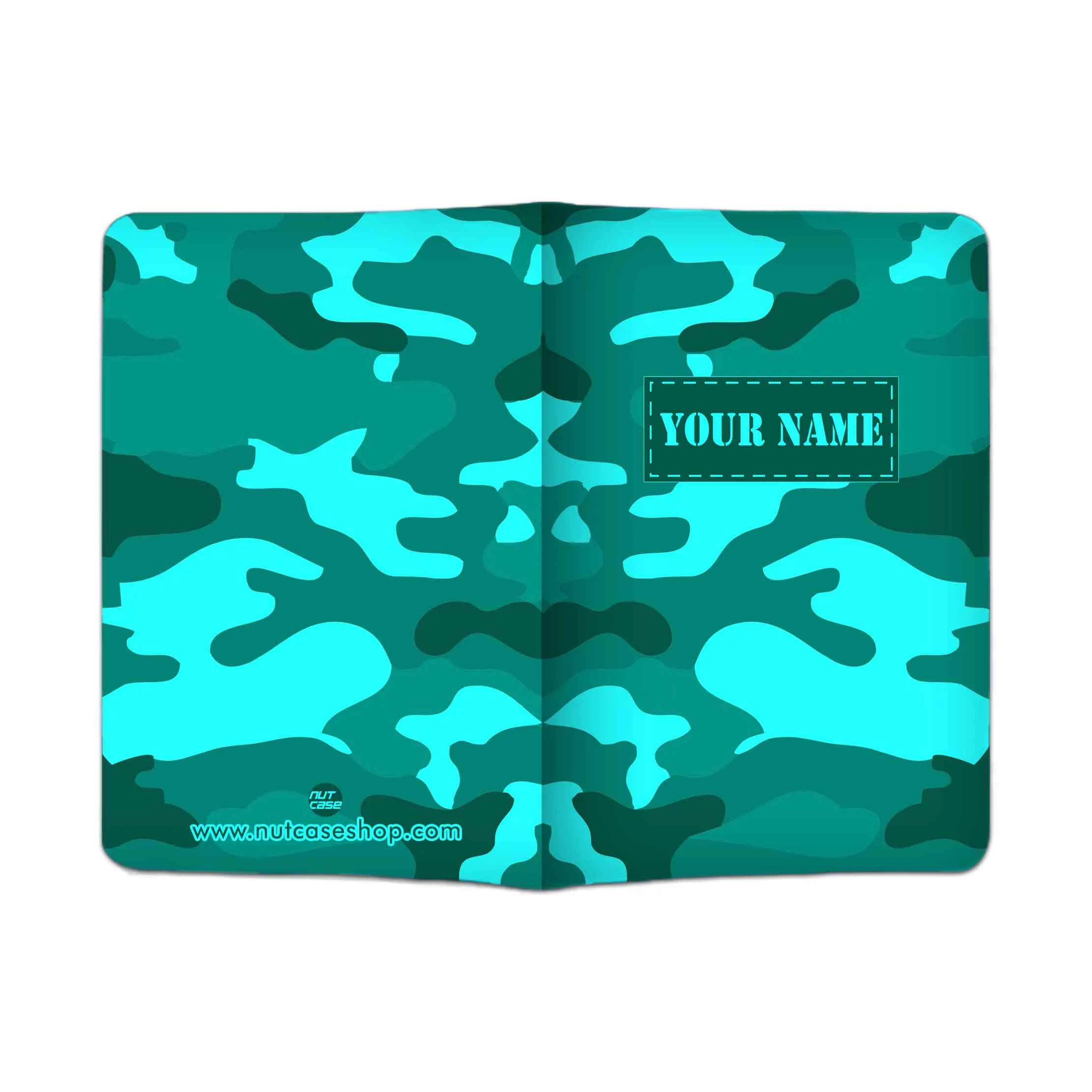 Customized Passport Cover Luggage Tag Set -Sea Blue Camoflage