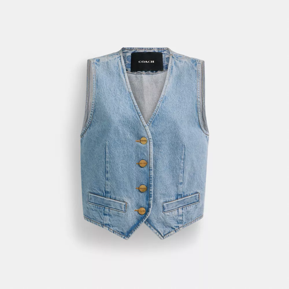 DENIM VEST IN ORGANIC COTTON