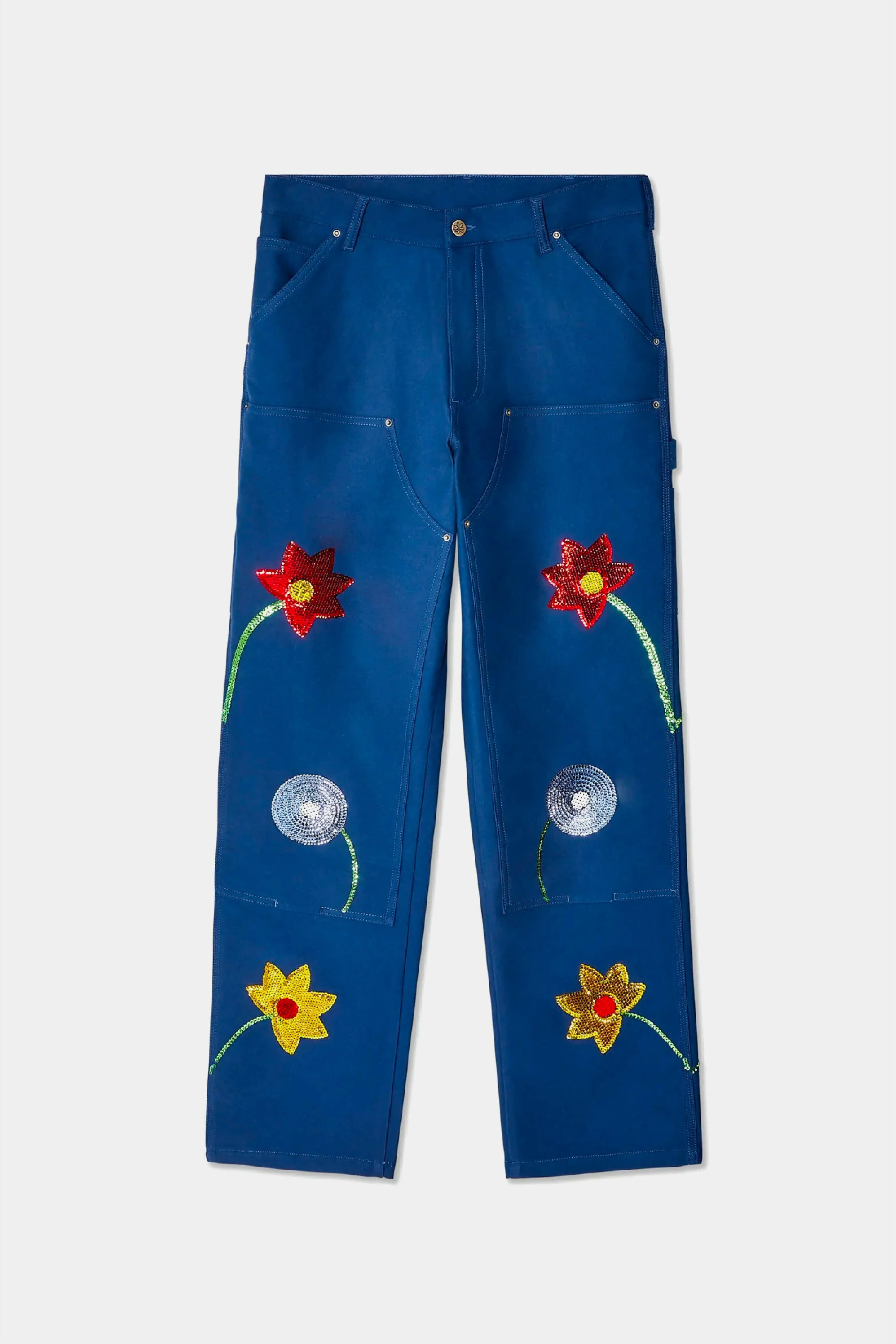 Embroidered Workwear Double Knee Denim