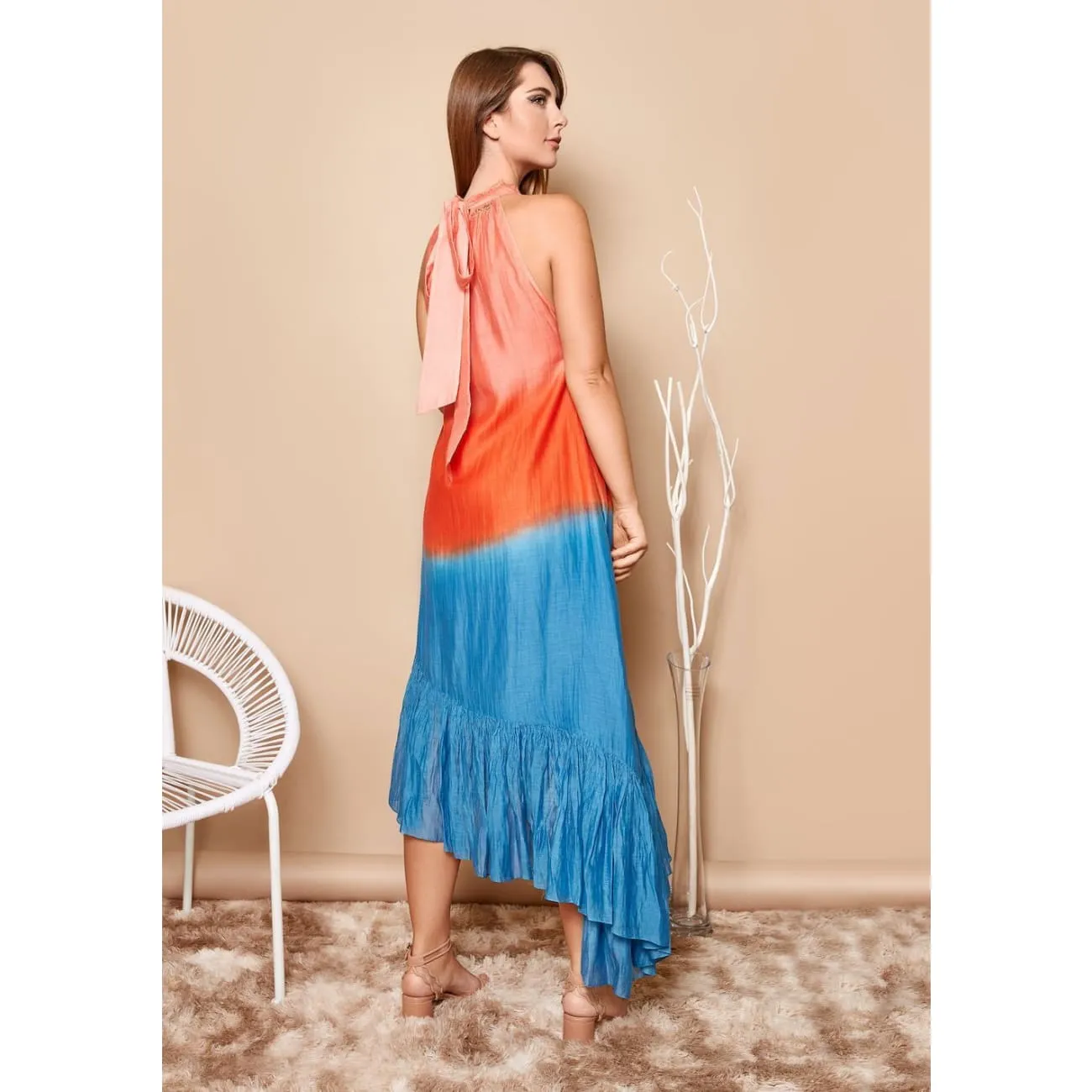 Eva Ombre Maxi Dress | Silk Wedding Guest Dress