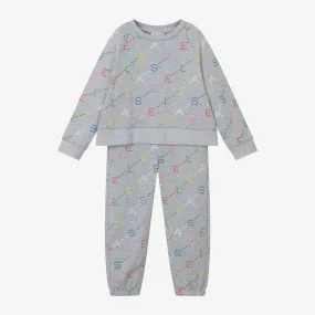 Girls Grey Marl Cotton Tracksuit