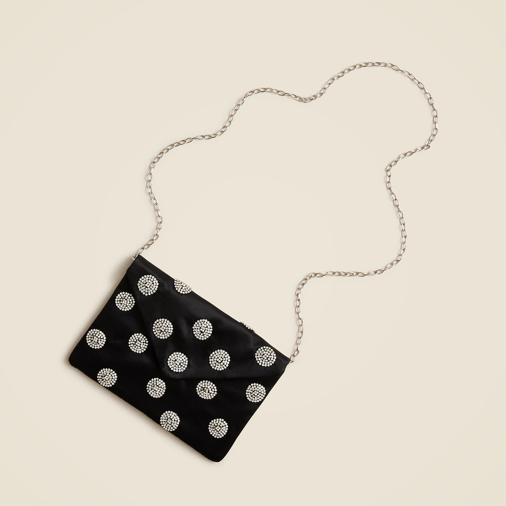 Girls' embellished satin envelope clutch