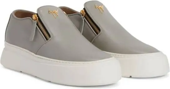 Giuseppe Zanotti Mike zip-fastening leather sneakers Grey