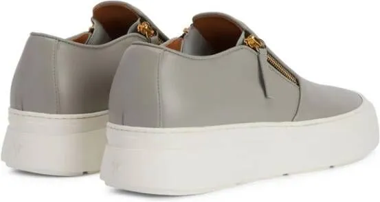 Giuseppe Zanotti Mike zip-fastening leather sneakers Grey