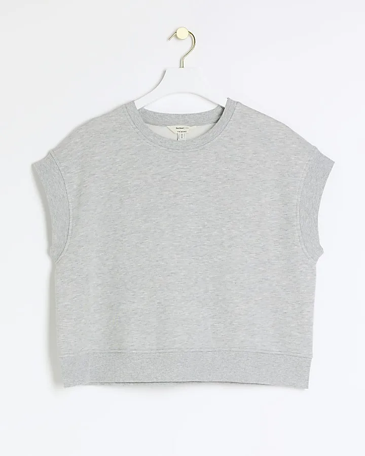 Grey sweatshirt tank top