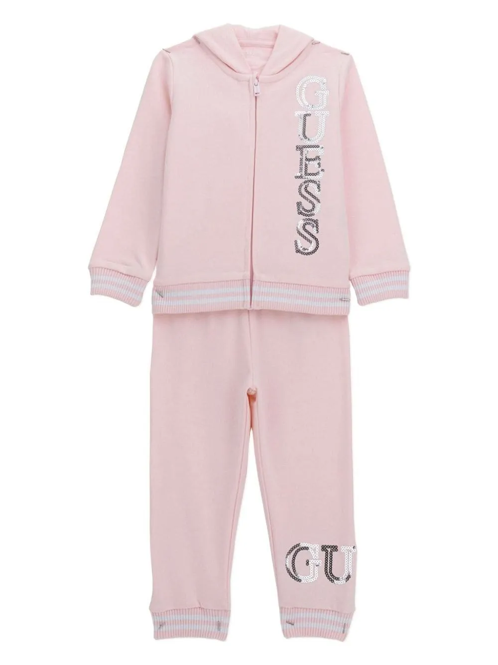 guess kids logo-embellished tracksuit - Pink