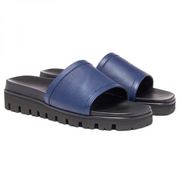 Guido Maggi Cancun Full Grain Sandals Blue Textured