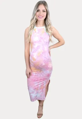 Halter Tie Dye Maternity Dress