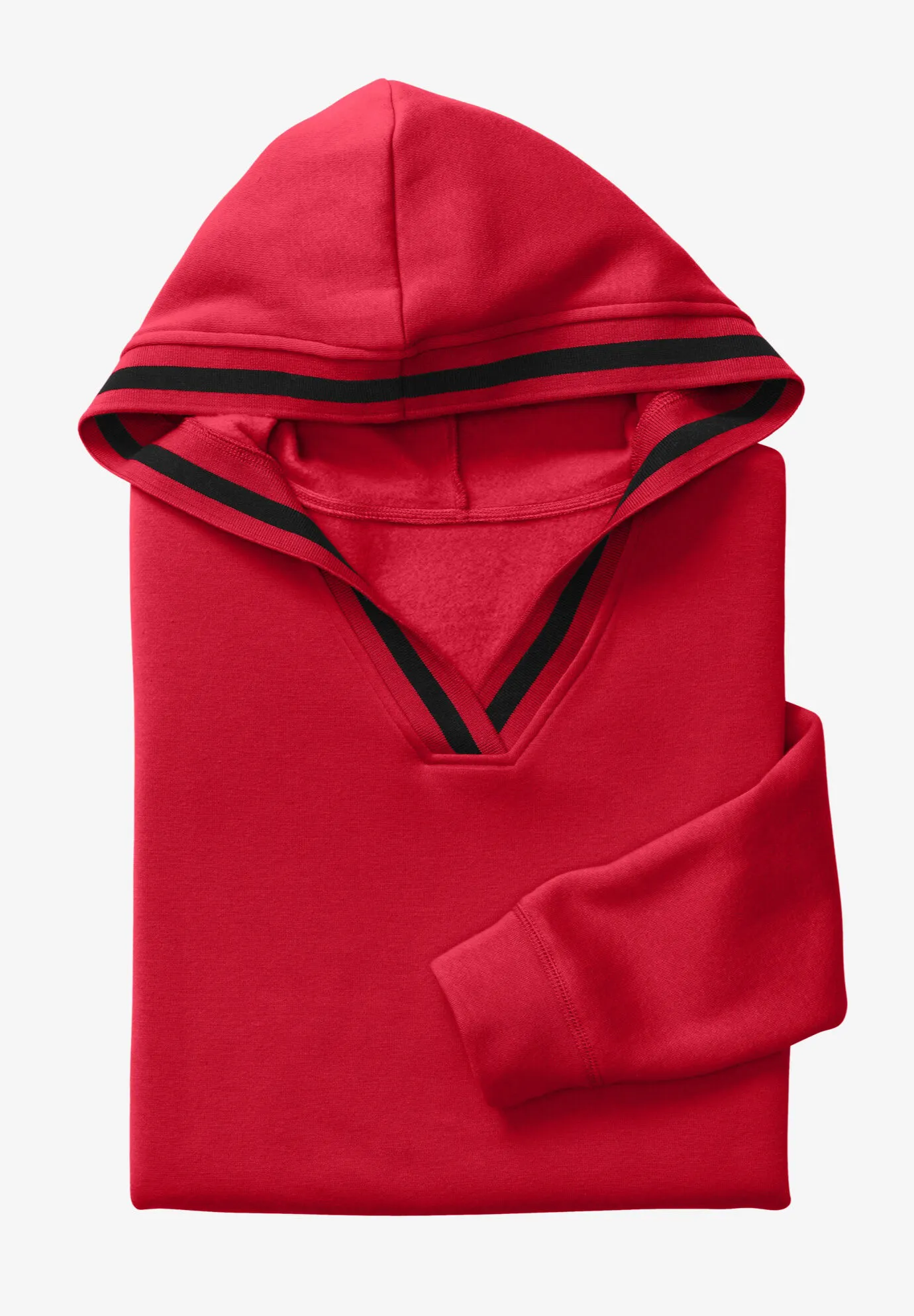 Hooded Fleece V-Neck Tunic