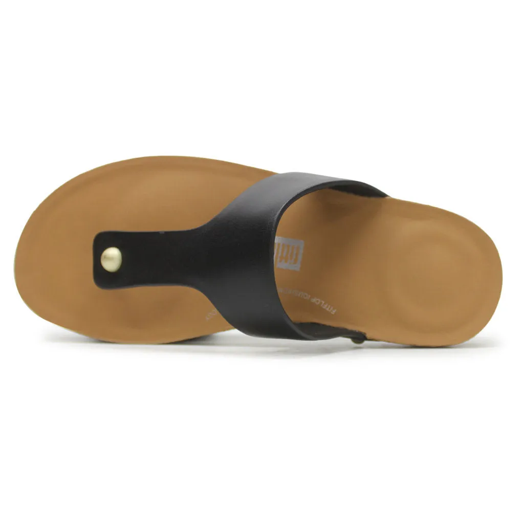 Iqushion Leather Women's Toe Post Sandals