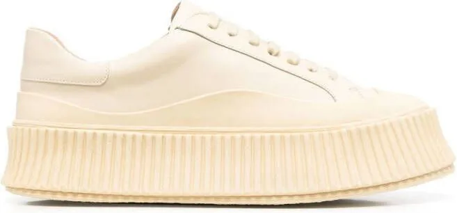 Jil Sander panelled low-top leather sneakers Neutrals