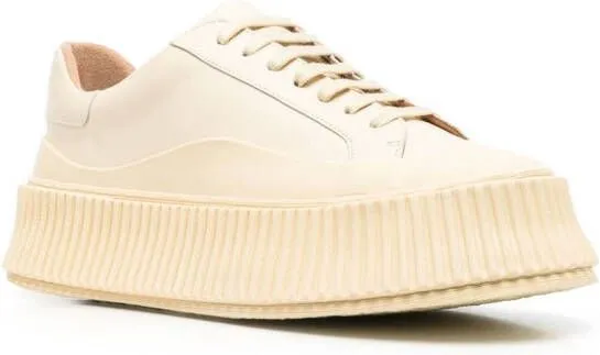 Jil Sander panelled low-top leather sneakers Neutrals