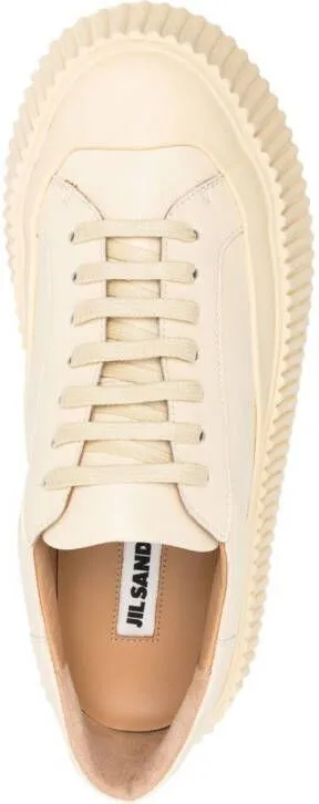 Jil Sander panelled low-top leather sneakers Neutrals