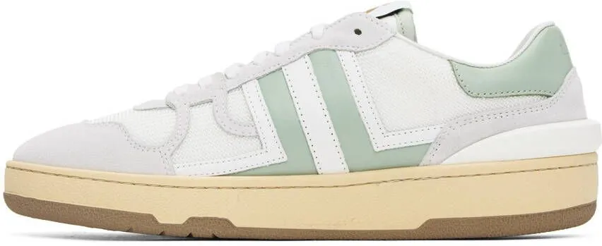 Lanvin White & Green Clay Sneakers