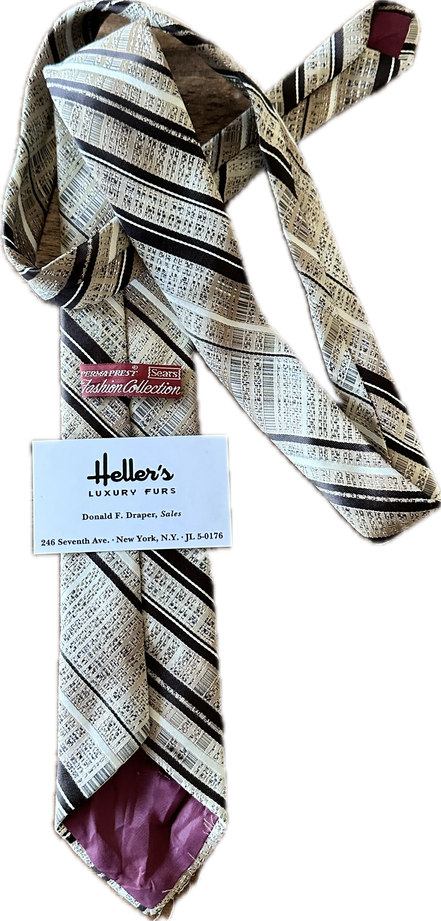 MAD MEN: Don Draper 1960s Vintage Necktie & Business Cards