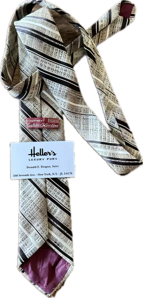 MAD MEN: Don Draper 1960s Vintage Necktie & Business Cards