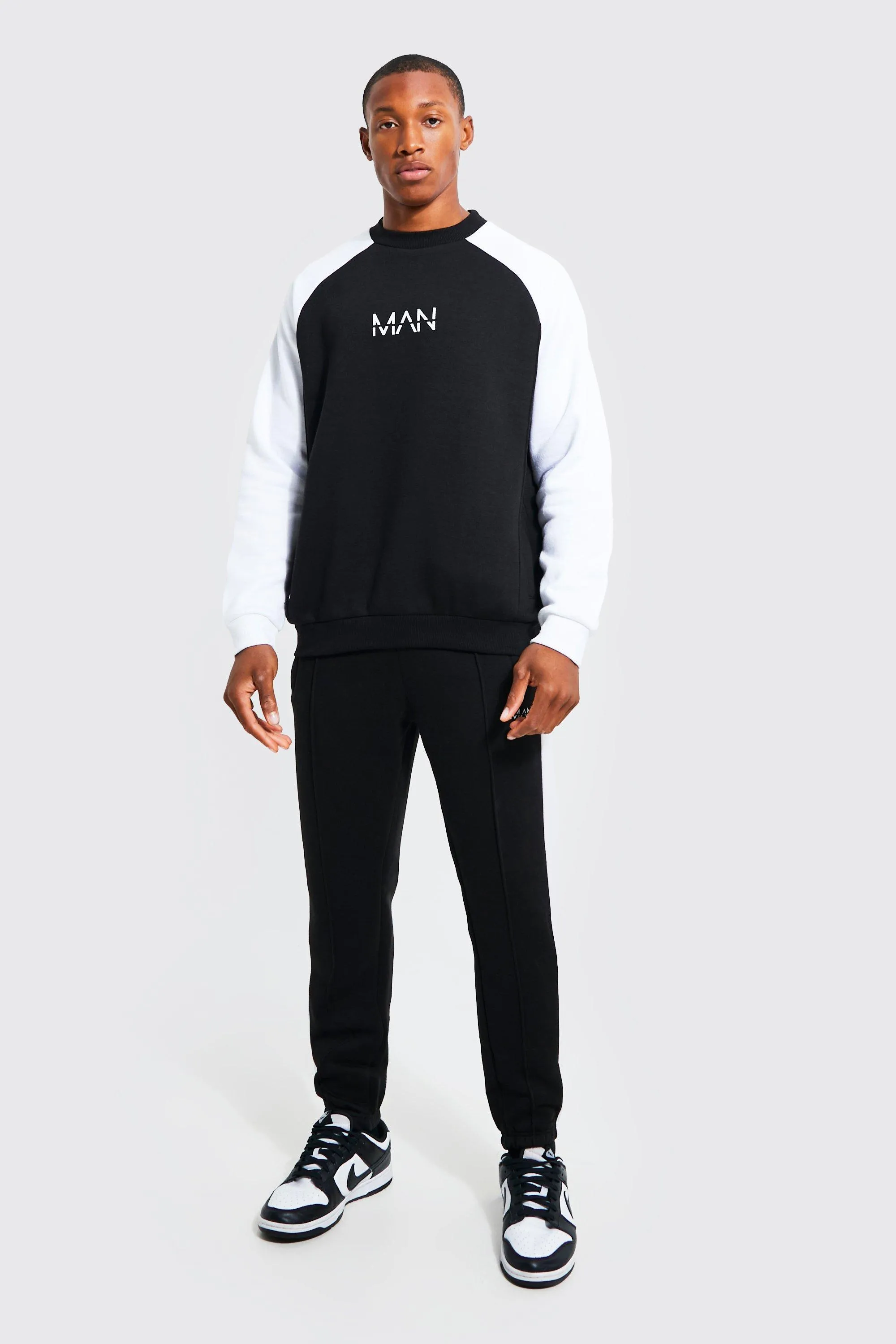 Man Colour Block Sweatshirt Tracksuit | boohooMAN UK