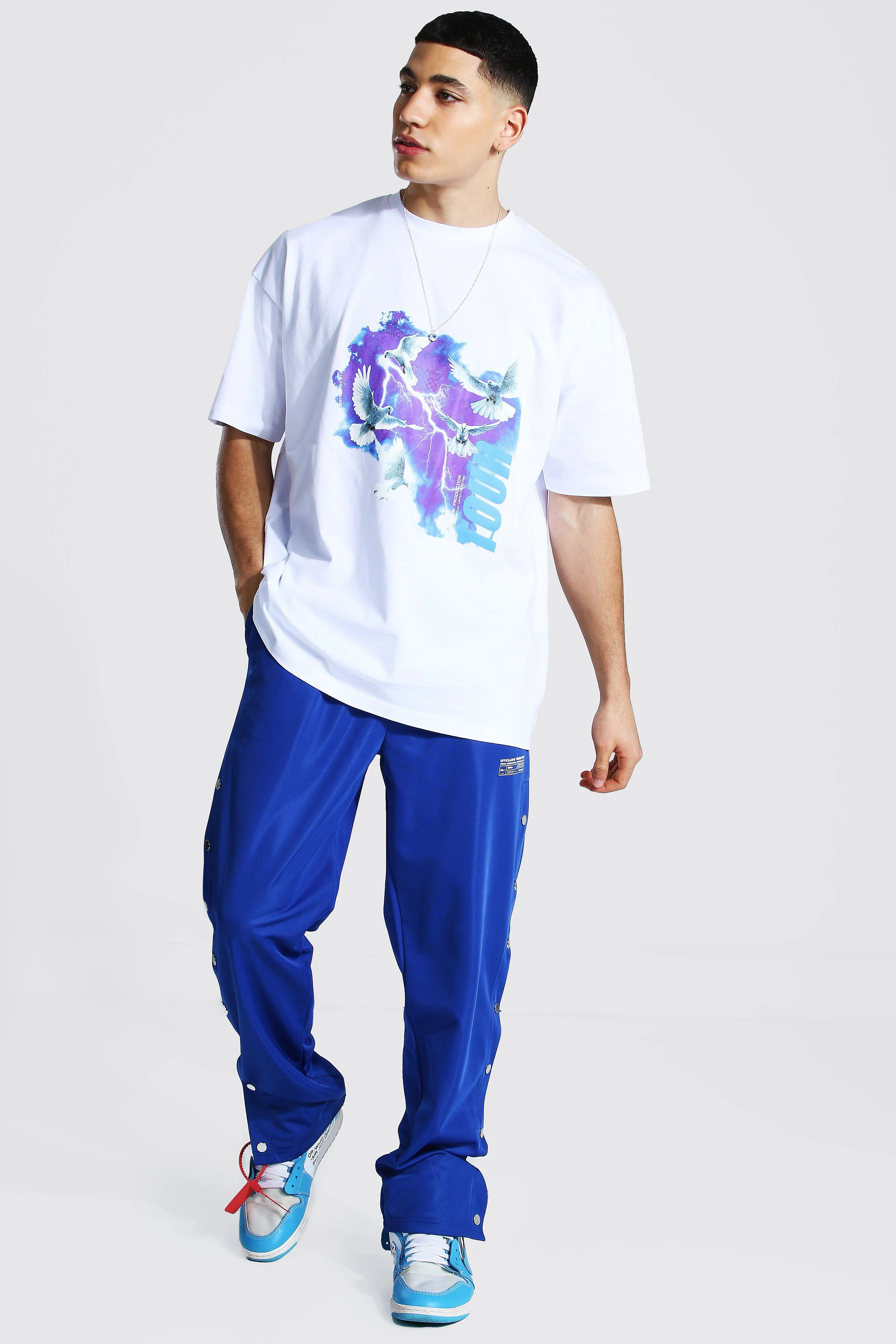 Man Official Dove Graphic T-shirt Tracksuit | boohooMAN UK