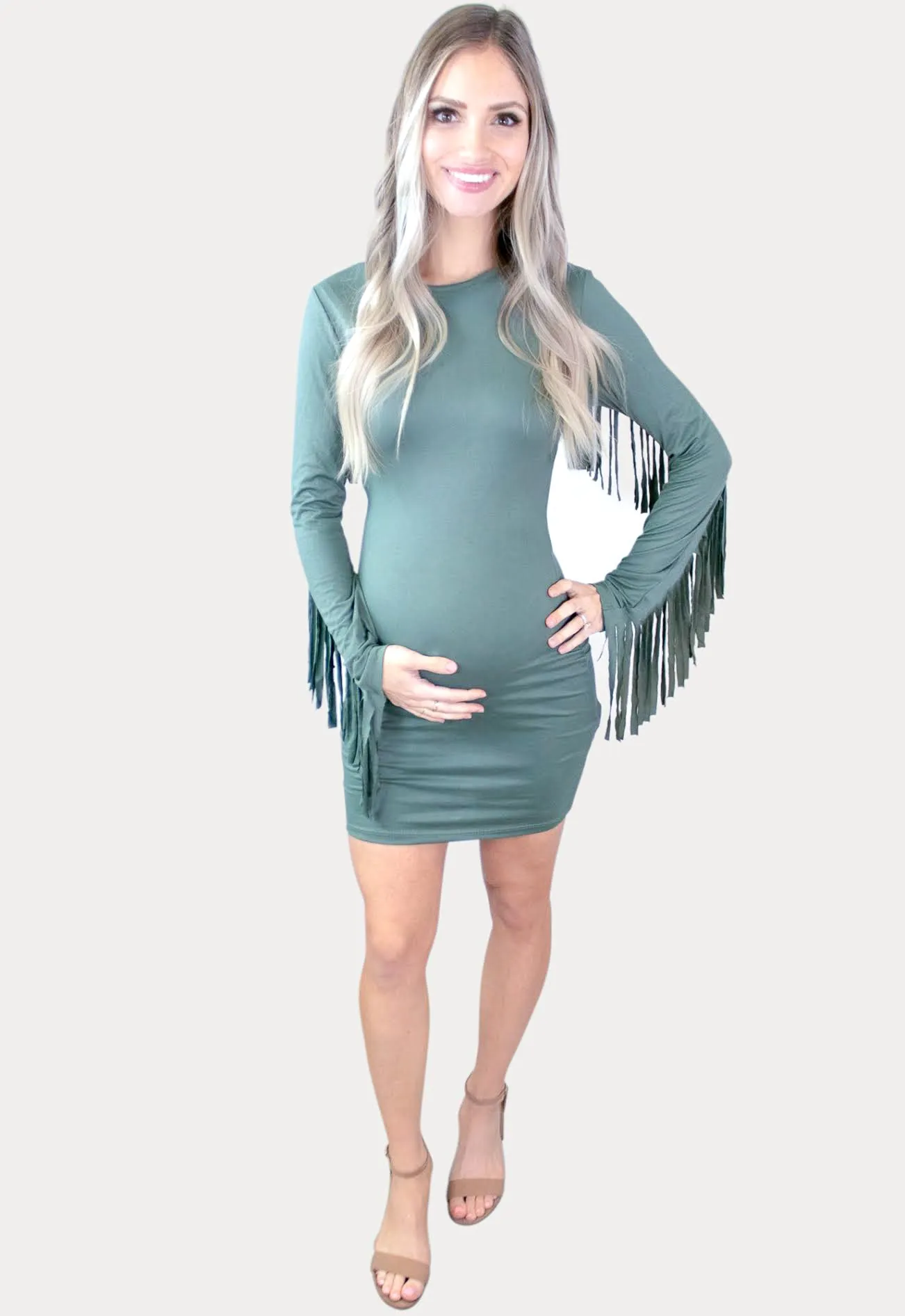 Maternity Dress with Fringe