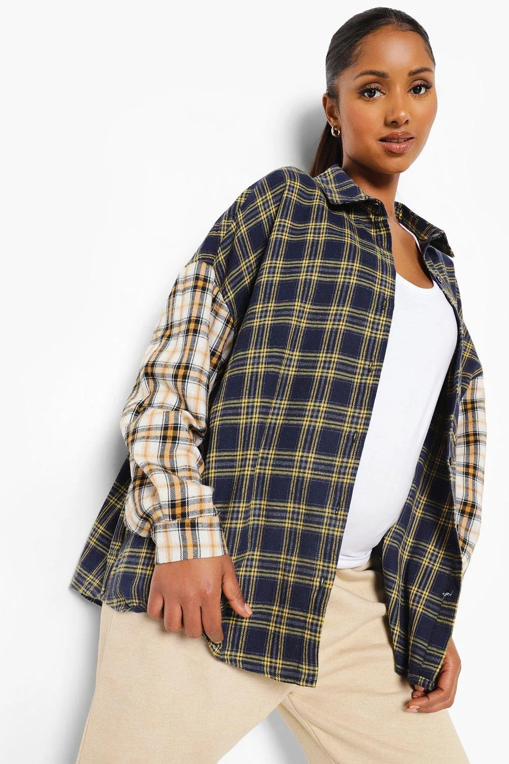 Maternity Mixed Flannel Shirt