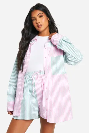 Maternity Multi Stripe Oversized Shirt