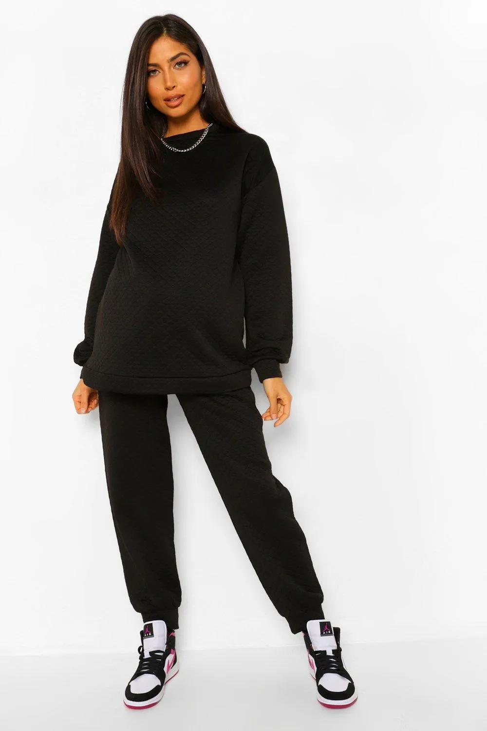 Maternity Quilted Oversized Joggers