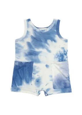 Mayhem Urban Wanderer Tie Dye Knit Romper - Blue