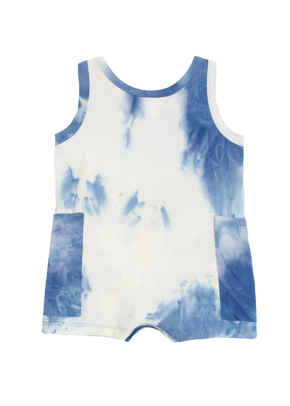 Mayhem Urban Wanderer Tie Dye Knit Romper - Blue