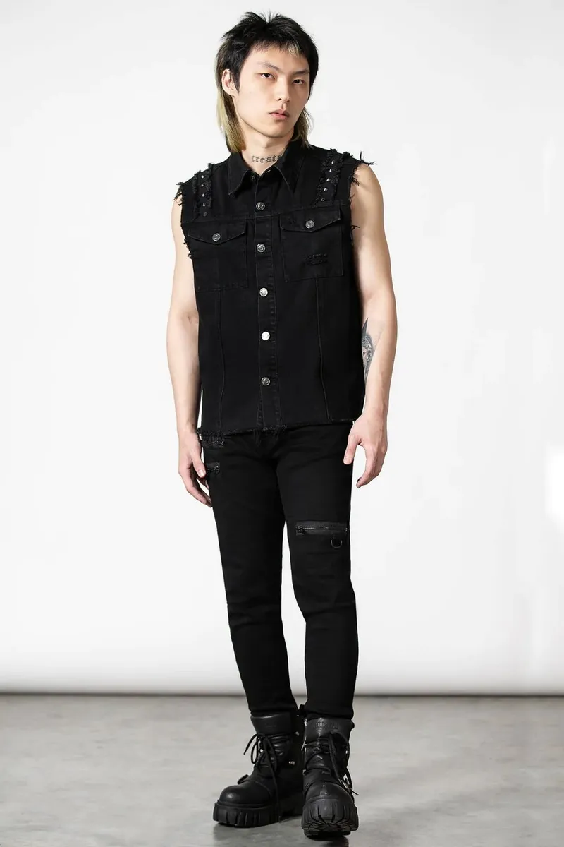 men's vest KILLSTAR - Ruse Denim - Black - KSRA005300  -  Metal-shop