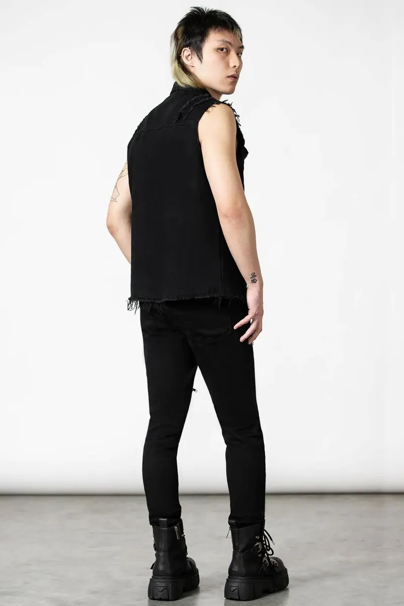 men's vest KILLSTAR - Ruse Denim - Black - KSRA005300  -  Metal-shop