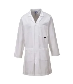 Mens workwear cotton coat white Portwest